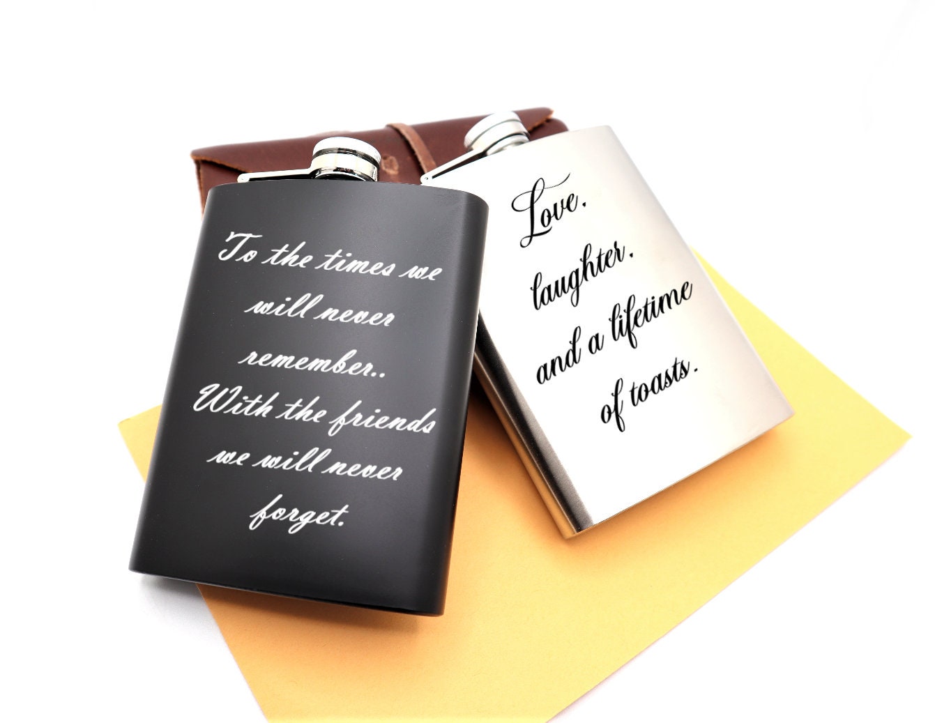 Personalized Wedding Hip Flask Engraved With Name Ideal For Groomsmen Gift Set, Custom Best Man Proposal Gifts, And Birthday Gift for Him
