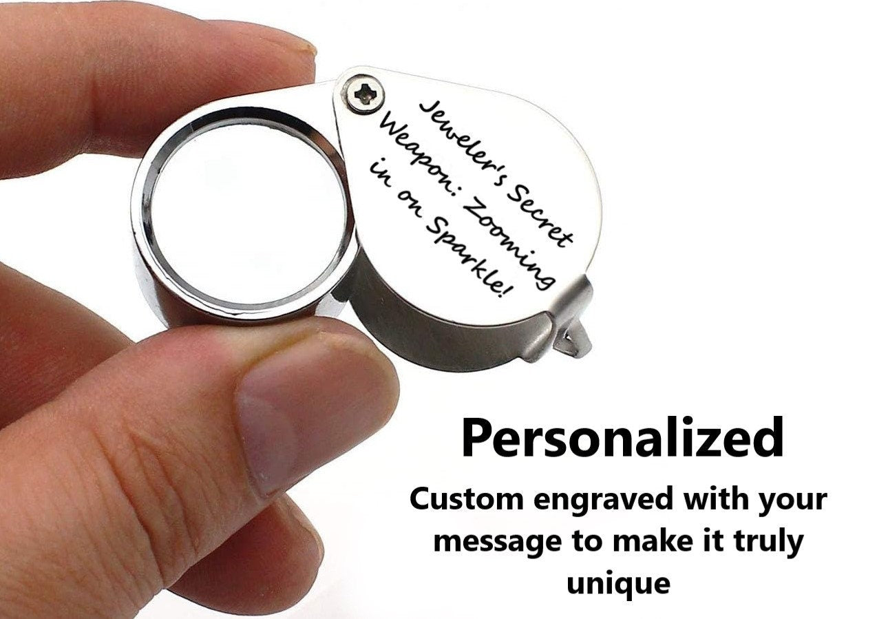 Personalized Jewelers Magnifying Loupe, Custom Watchmakers Loupe, Engraved Magnifying Glass Loupe For Hobbyist, Stamp Collector Magnifier