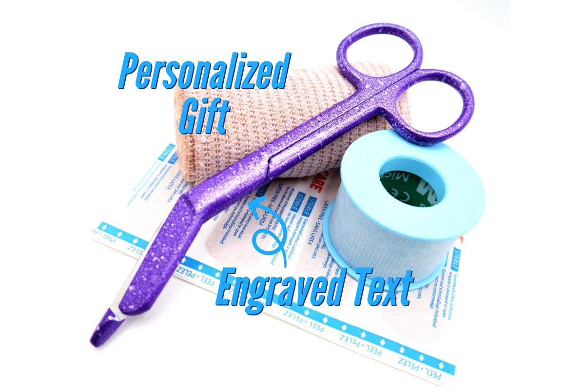 Engraved Bandage Scissors With Purple Coating And Made of Premium Grade Stainless Steel Ideal for Nurses, Vet Tech Week & Graduation Gift