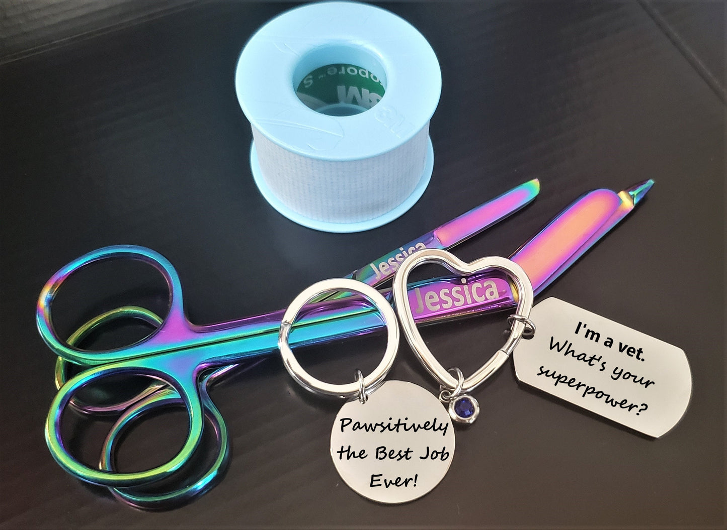 Personalized Vet Tech Gift Appreciation Keychain for Veterinary Vet Technician and Vet Nurses, Custom Vet Tech Gifts With Your Message