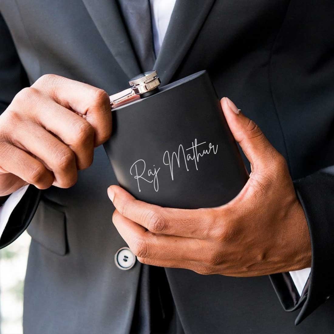 Personalized Wedding Hip Flask Engraved With Name Ideal For Groomsmen Gift Set, Custom Best Man Proposal Gifts, And Birthday Gift for Him