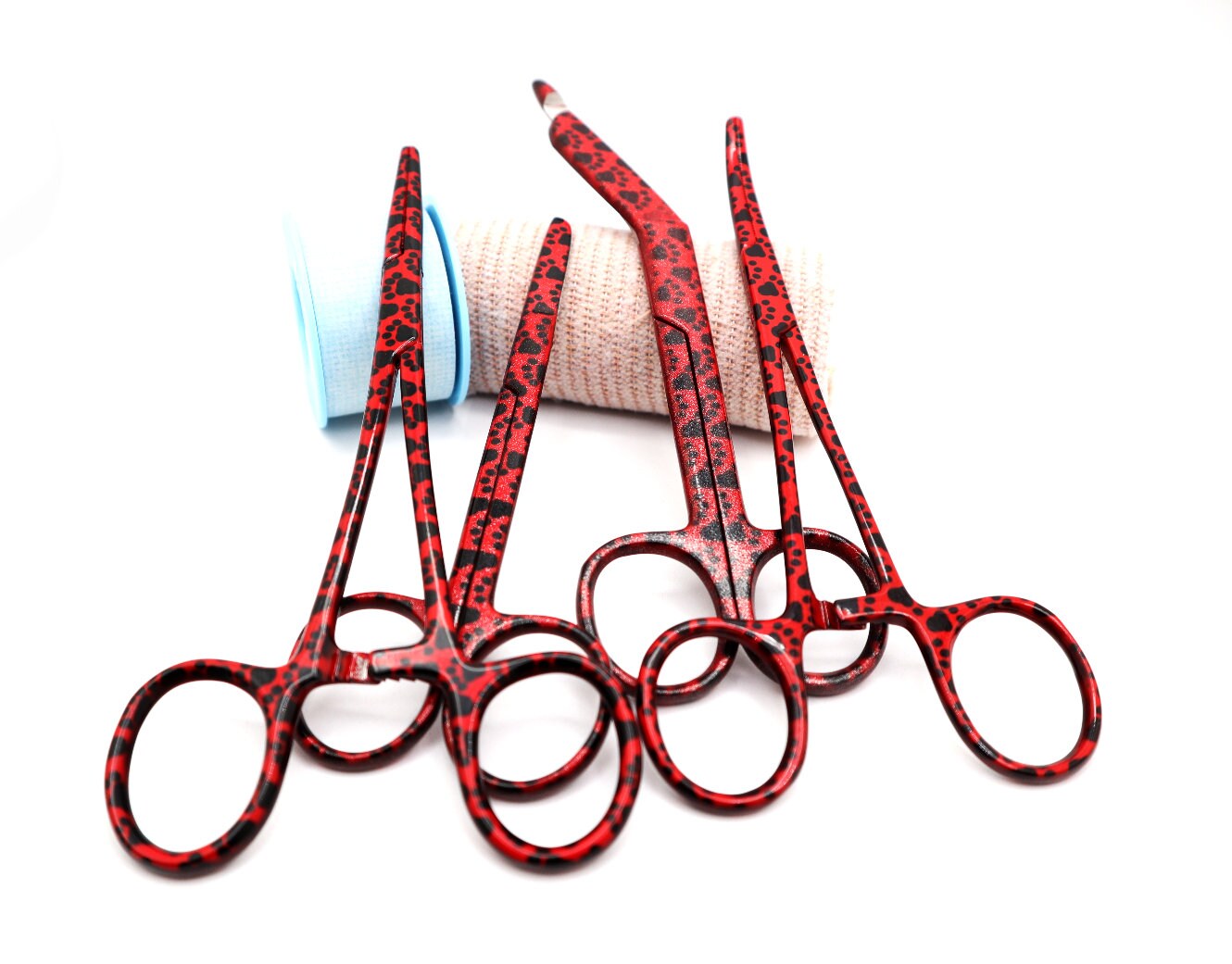 Engraved Vet Tech Gift Set For Nurses With A Bandage Scissor, Curved Hemostat, Straight Hemostat, and Suture Scissor | Nurse Graduation Gift