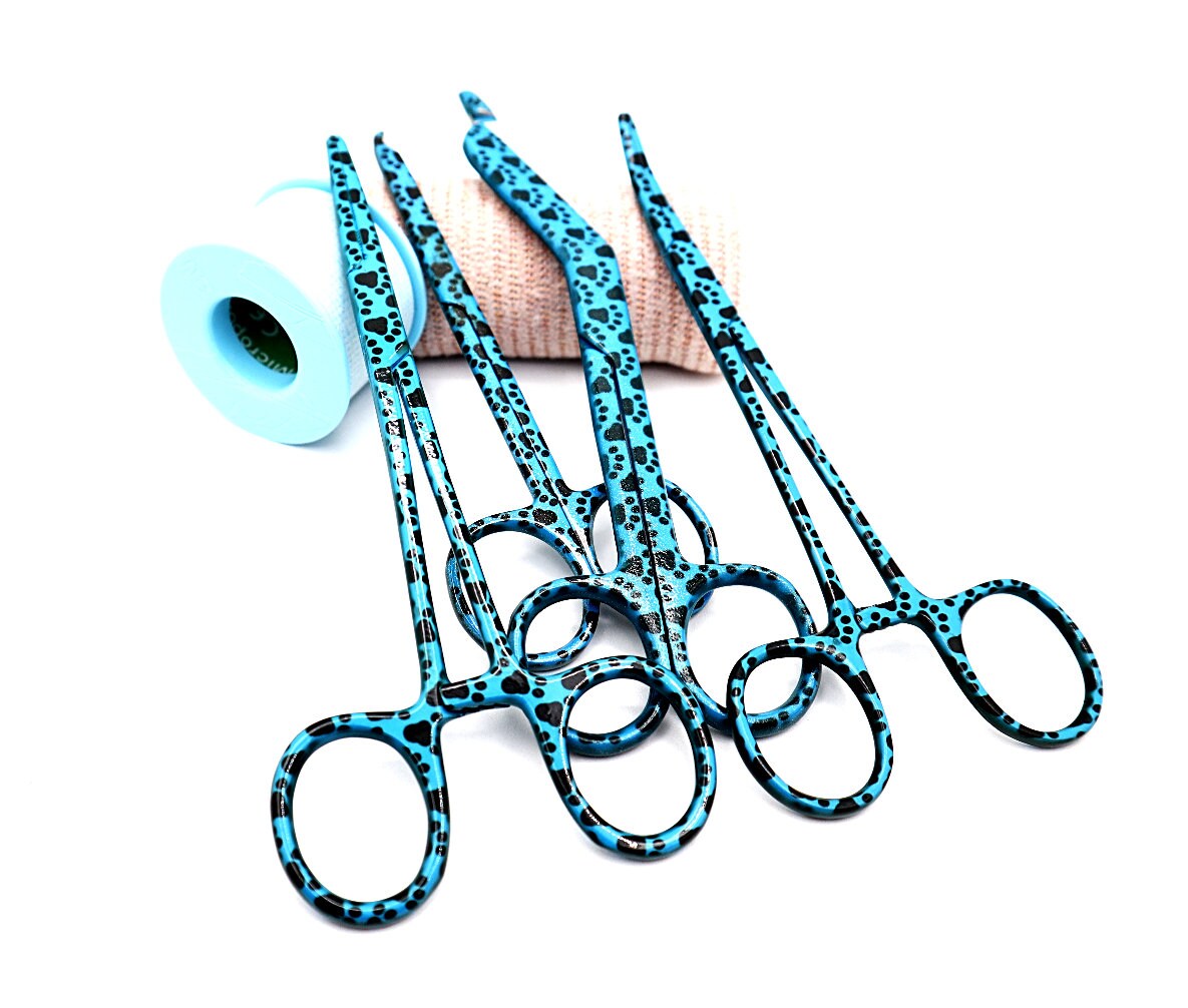 Engraved Vet Tech Gift Set For Nurses With A Bandage Scissor, Curved Hemostat, Straight Hemostat, and Suture Scissor | Nurse Graduation Gift