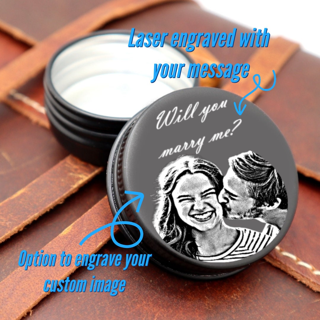 Personalized Wedding Ring Holder With Engraved Image And Text | Custom Will You Marry Me Surprise Engagement Ring Box With Special Message
