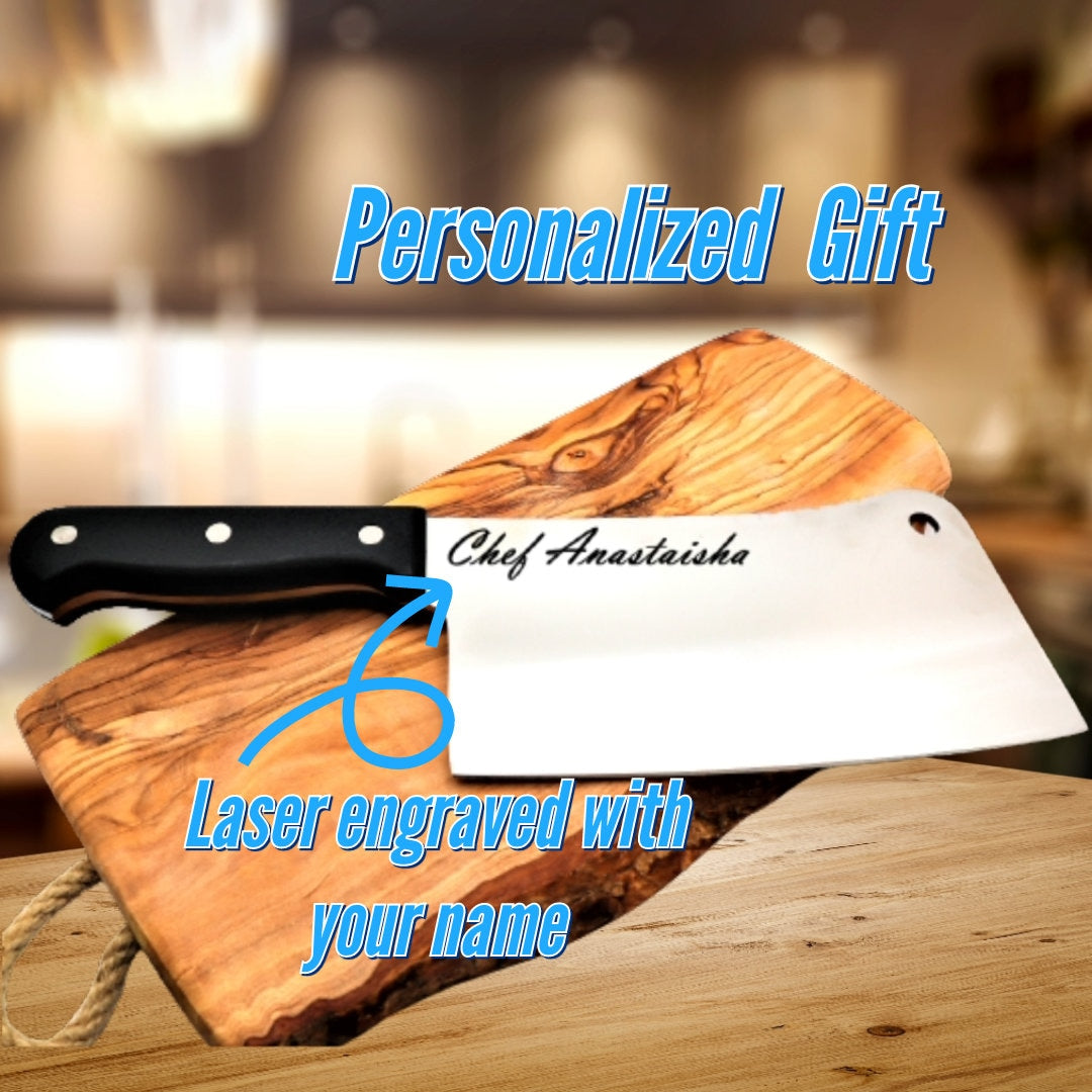 Cleaver Chef Knife Custom Engraved With Your Message, Personalized Chef's Knife For Housewarming And Culinary Gift, House Warming Gift Knive