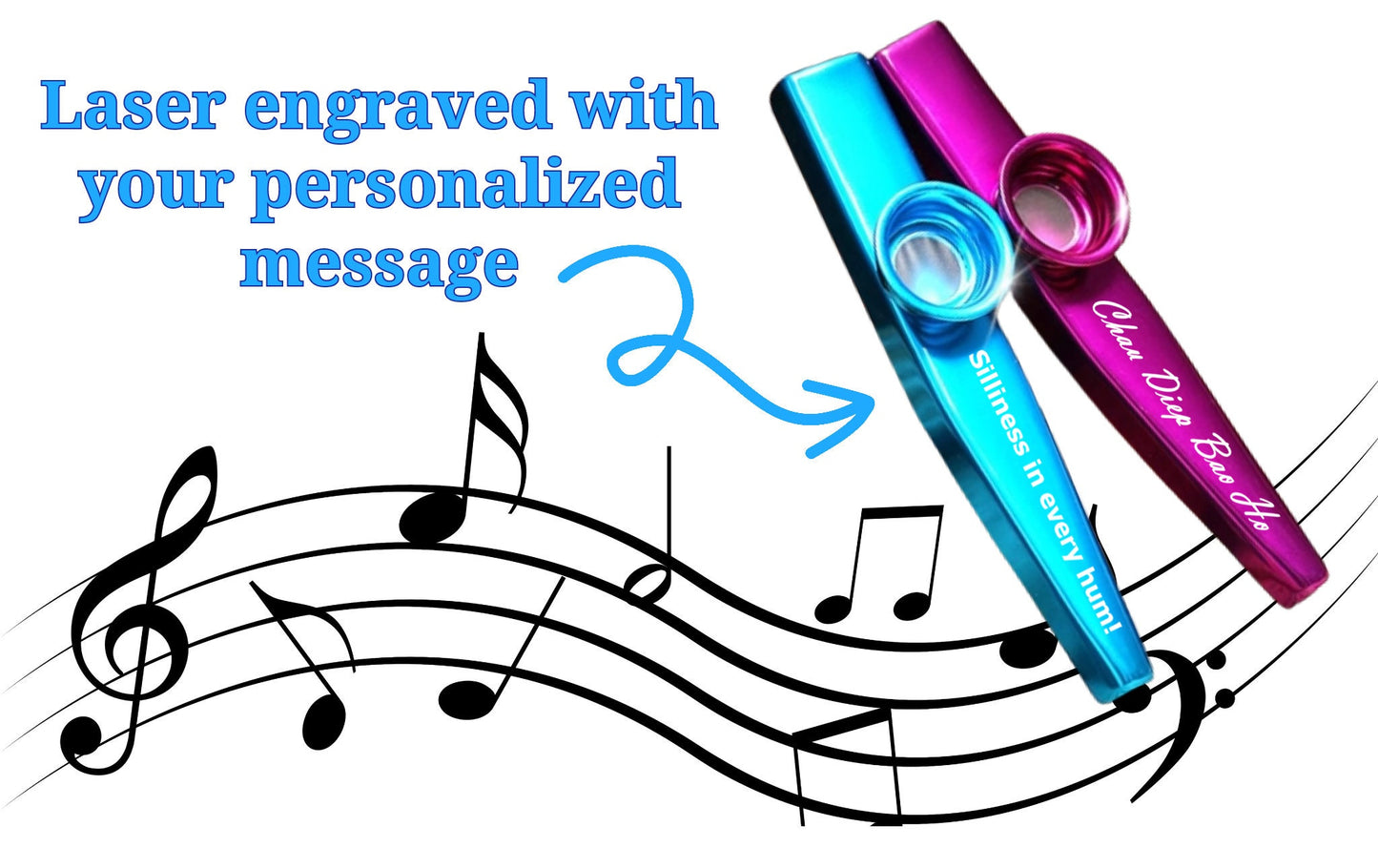 Personalized Music Kazoo With Custom Engraved Message For Music Gift and Musical Fun | Personalized Music Teacher Gift For Memorable Moments