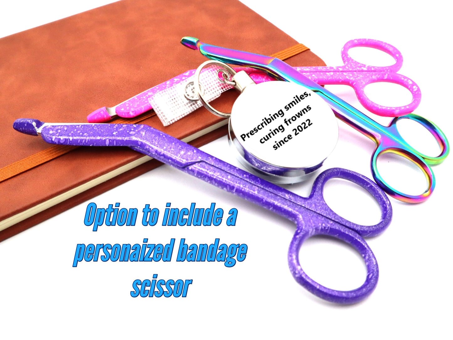 Personalized Nurse Badge Reel With A Bandage Scissor, Custom Engraved Badge Reel Holder With Medical Charm Quote For Nurse Appreciation Gift
