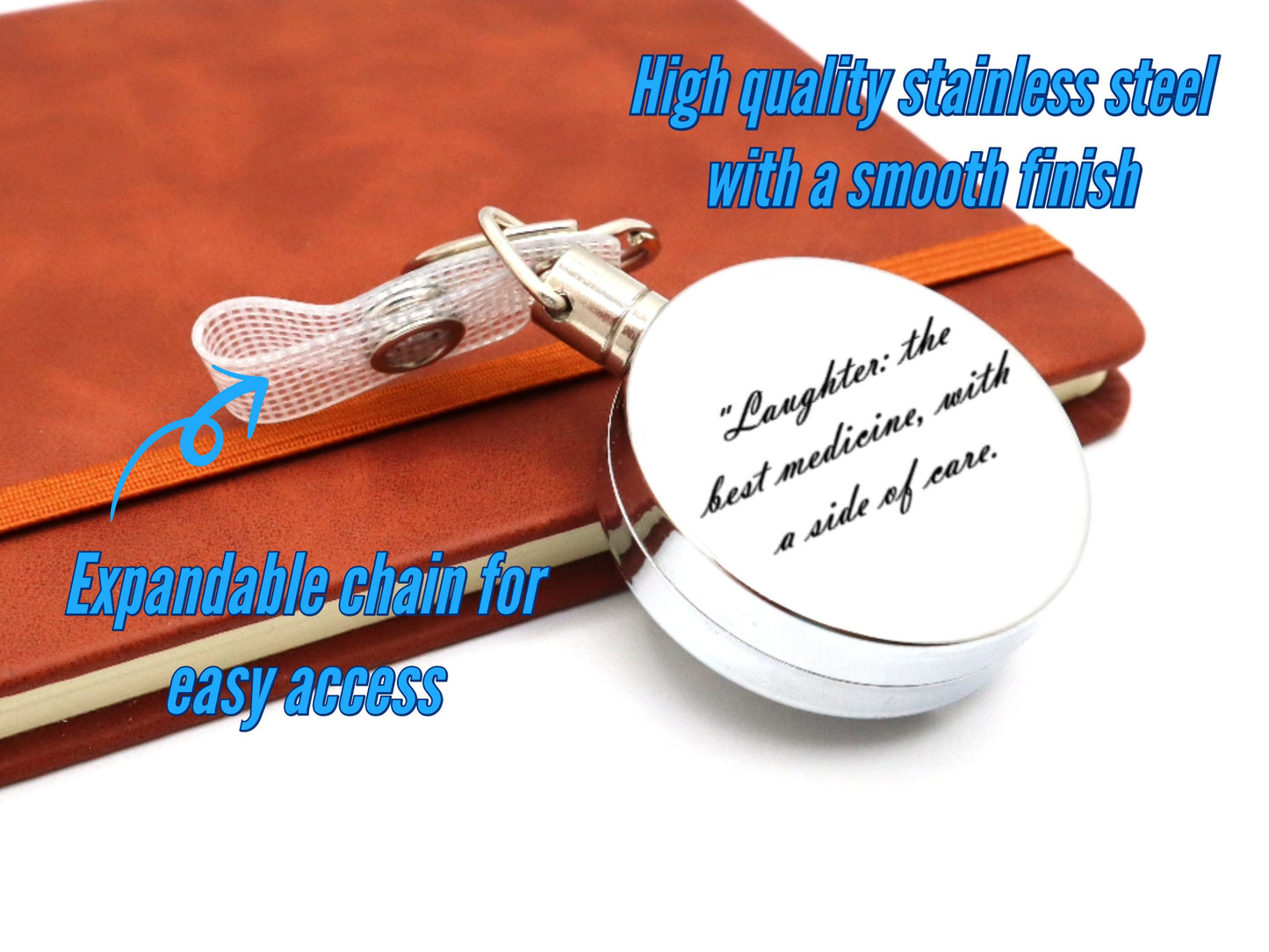 Personalized Nurse ID Badge Reel Holder For Nurses And Vet Techs With Custom Name, Unique Quote and Charms | Nurse Appreciation Gifts