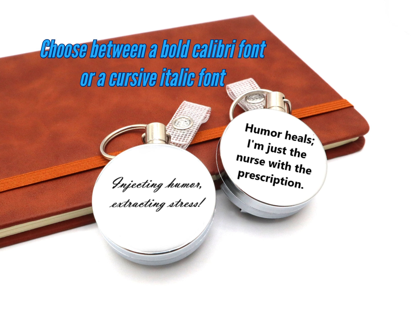 Personalized Nurse ID Badge Reel Holder For Nurses And Vet Techs With Custom Name, Unique Quote and Charms | Nurse Appreciation Gifts