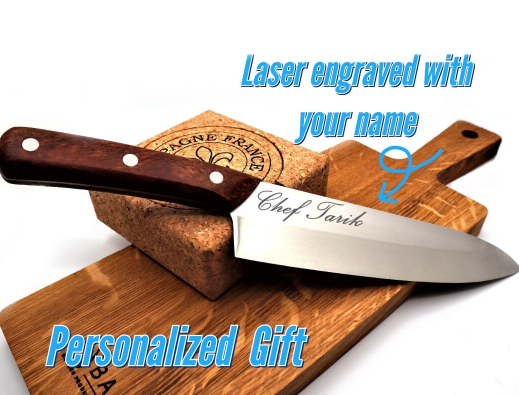 Engraved Chef Knife, Personalized Japanese Chef Knives With Cutting Board For House Warming Gift, Custom Engraved Cleaver Knife With Apron