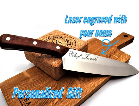 Engraved Chef Knife, Personalized Japanese Chef Knives With Cutting Board For House Warming Gift, Custom Engraved Cleaver Knife With Apron