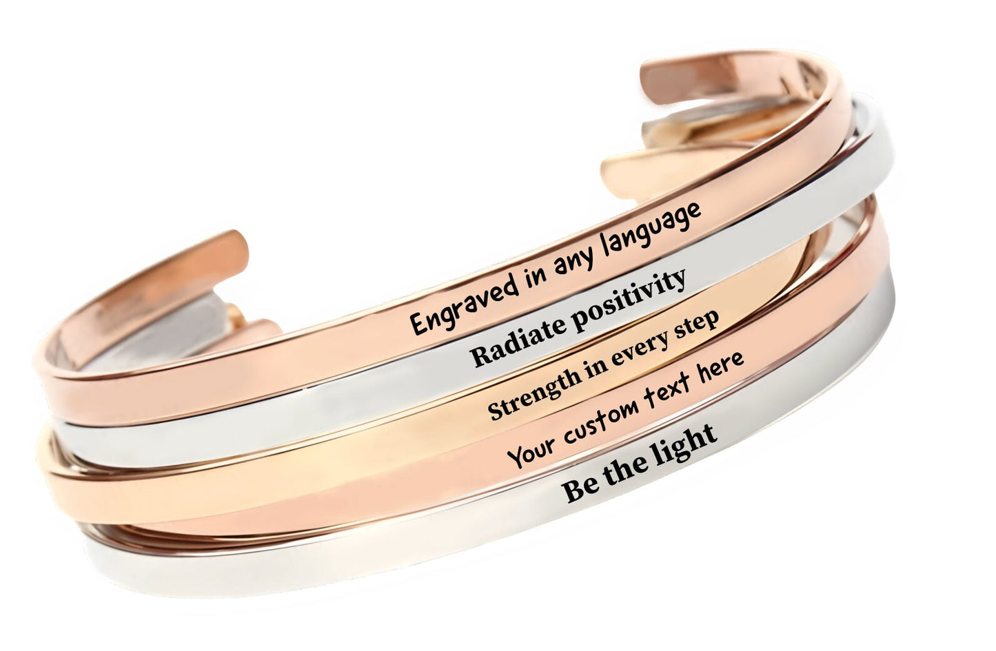 Customized Cuff Bracelet With Your Personalized Special Message Laser Engraved To Give As Gift for Mom or Daughter With Your Personal Touch