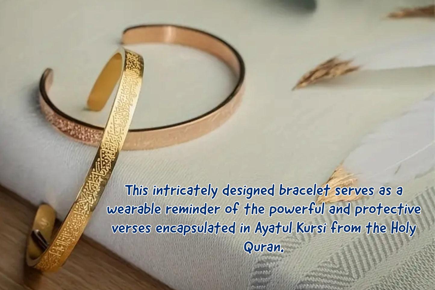 Personalized Allah Cuff Bracelet With Ayatul Kursi And Hidden Custom Message On Inside - Adjustable Islamic Bracelet With Ayatul Kursee Ring