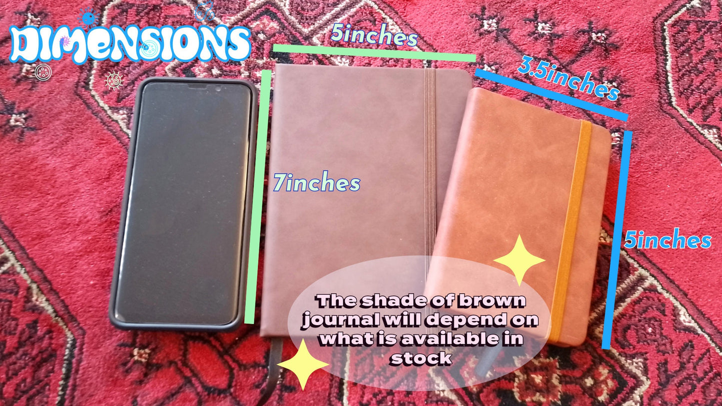 Personalized Leather Travel Journal and Notebooks, Custom Engraved PU Leather Notebook for Writing and Planning, Diary for Adventure Seekers