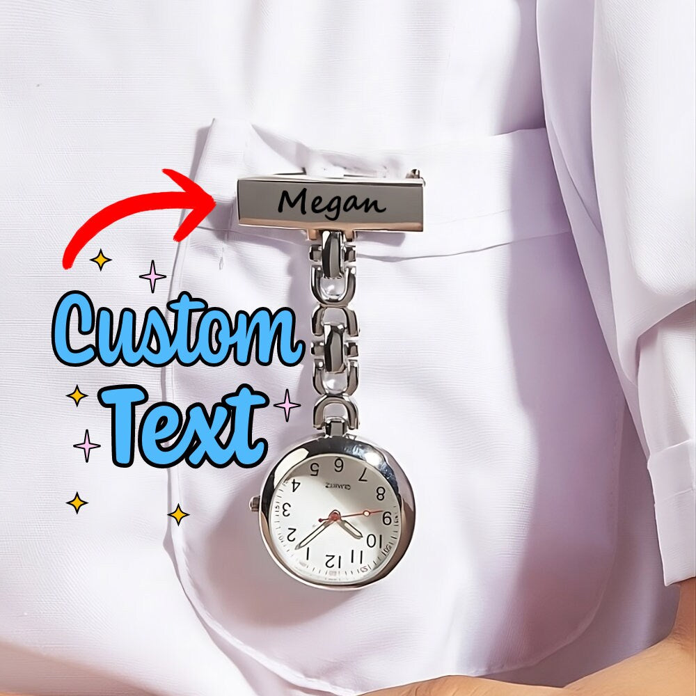 Personalized Inspirational Nurse Pocket Watch Engraved With Name For Nurses, Vet Tech, Veterinarians, And To Give As Medical Graduation Gift