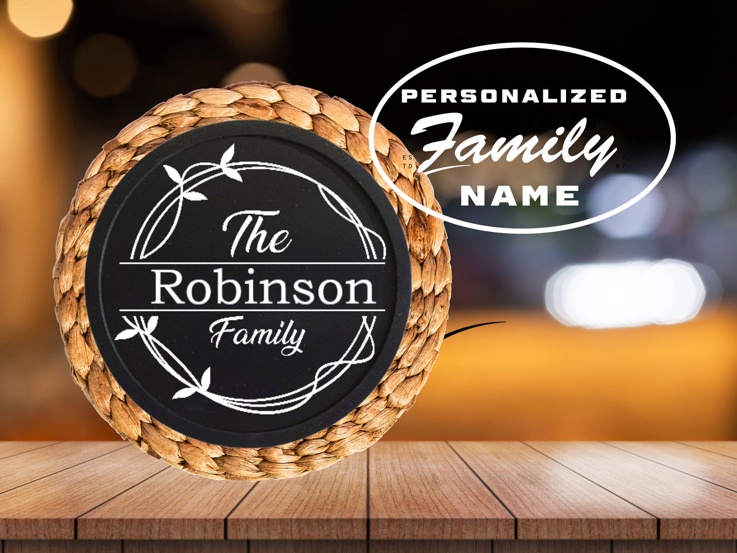 Custom Silicone Drink Coasters | Personalized Coaster Barware Gift | Engraved Gift Coasters For New Home, Housewarming, And Anniversary Gift