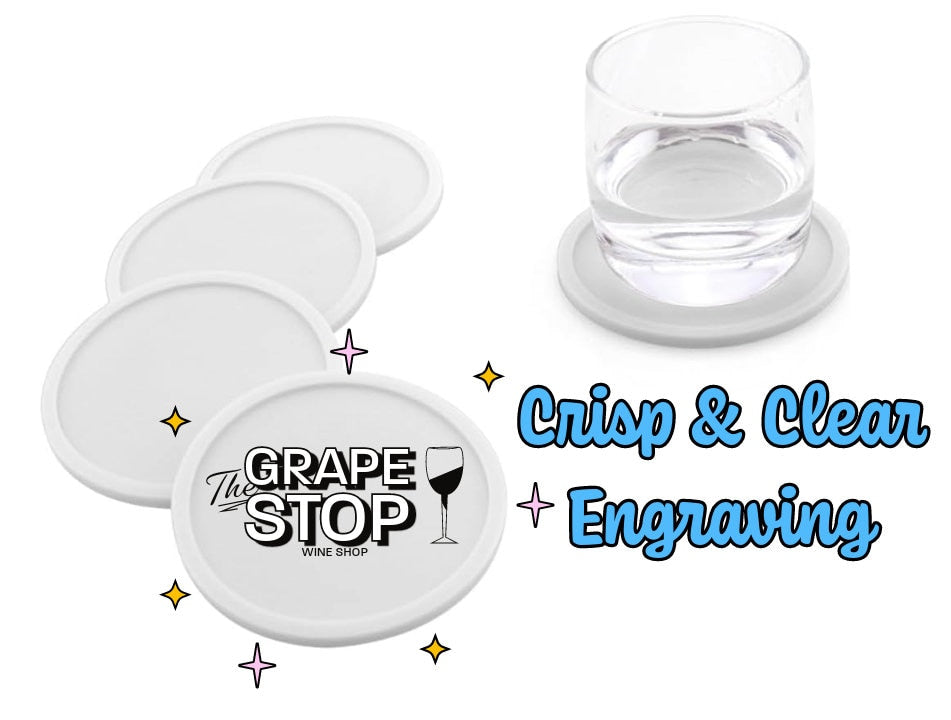 Custom Silicone Drink Coasters | Personalized Coaster Barware Gift | Engraved Gift Coasters For New Home, Housewarming, And Anniversary Gift