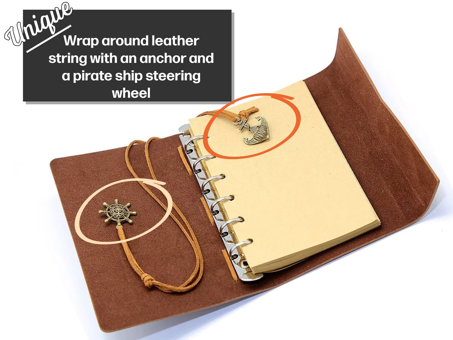 Customized Gift Featuring A Pirate Themed Leather PU Journal Notebook With Compass Making It An Ideal Gift For Adventurous Sons And Daughter