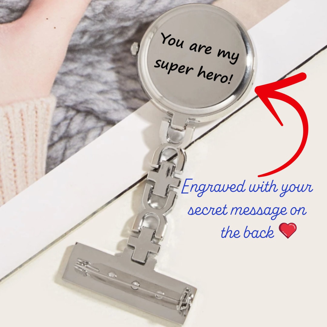 Personalized Inspirational Nurse Pocket Watch Engraved With Name For Nurses, Vet Tech, Veterinarians, And To Give As Medical Graduation Gift