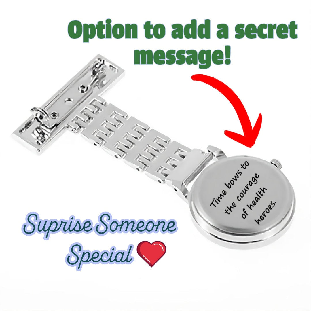 Personalized Inspirational Nurse Pocket Watch Engraved With Name For Nurses, Vet Tech, Veterinarians, And To Give As Medical Graduation Gift