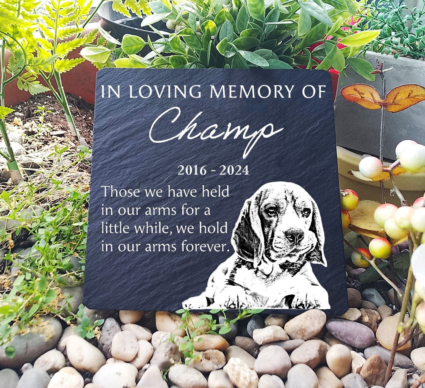 Personalized Memorial Plaque With Custom Engraved Message For Your Loved One, Custom Engraved Memorial Sympathy Gift Plaque For Dog Cat Pet