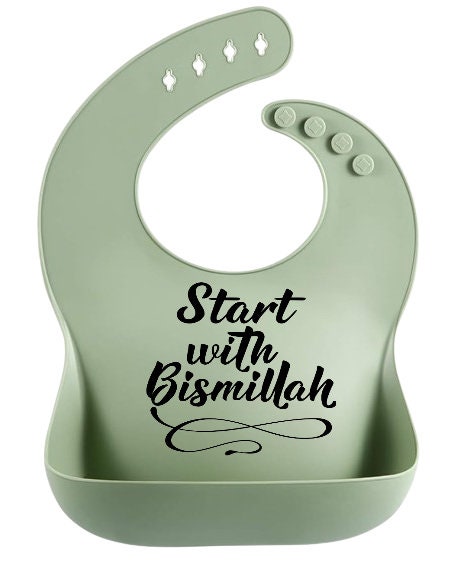 Personalized Start With Bismillah Bib With Your Custom Message | Baby Shower Gift | Muslim Baby Islamic Gift | Custom Bib for New Mom Gift