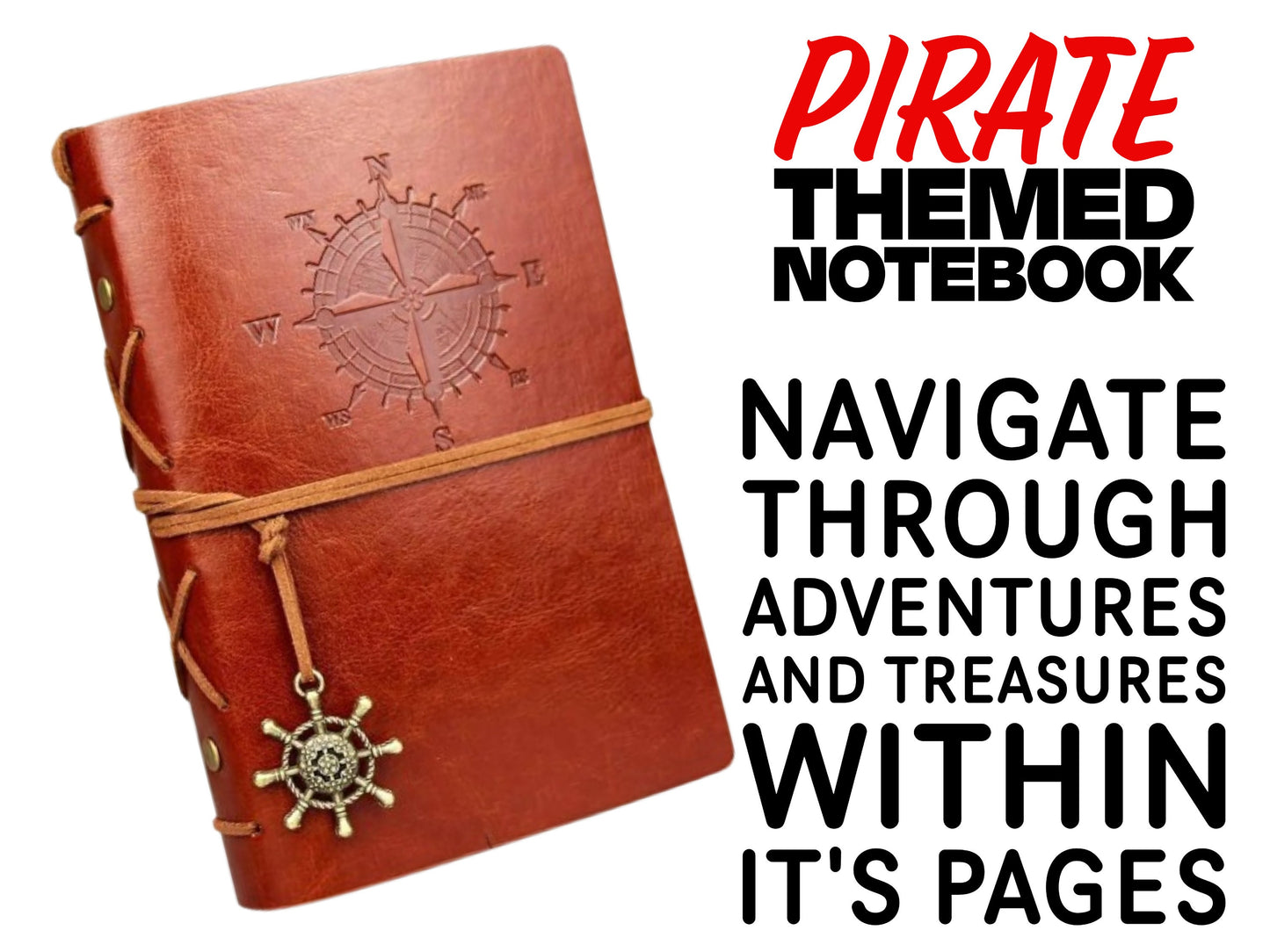 Customized Gift Featuring A Pirate Themed Leather PU Journal Notebook With Compass Making It An Ideal Gift For Adventurous Sons And Daughter