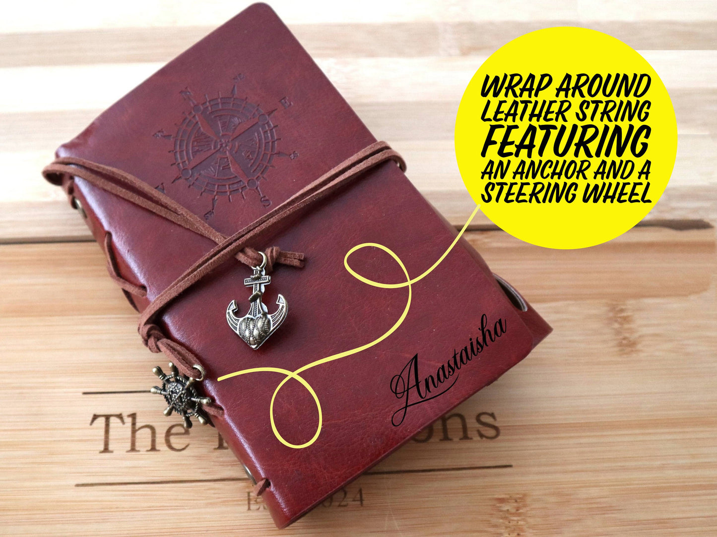 Customized Gift Featuring A Pirate Themed Leather PU Journal Notebook With Compass Making It An Ideal Gift For Adventurous Sons And Daughter