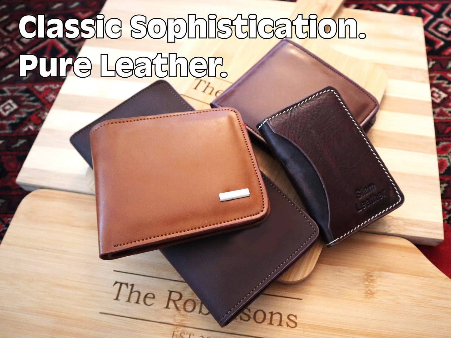 Tailored Full Grain Minimalist Leather Wallet Personalized With Your Hand Written Message And Engraved On A Bifold Slim Wallet Card Holder