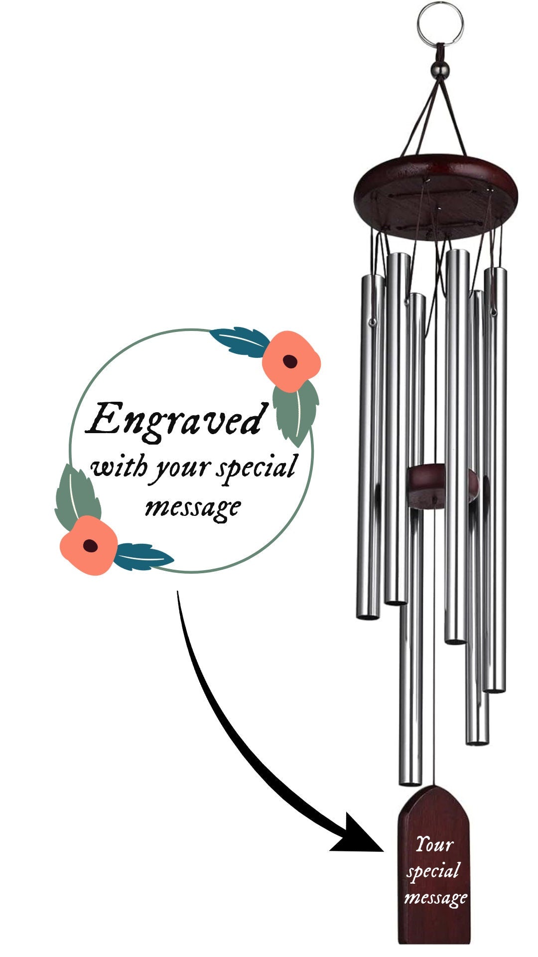 Personalized Pet Portrait Memorial Wind Chime Gift, Custom Pet Loss Sympathy Wind Chime For Dog And Cat Remembrace Memorial Garden Stone