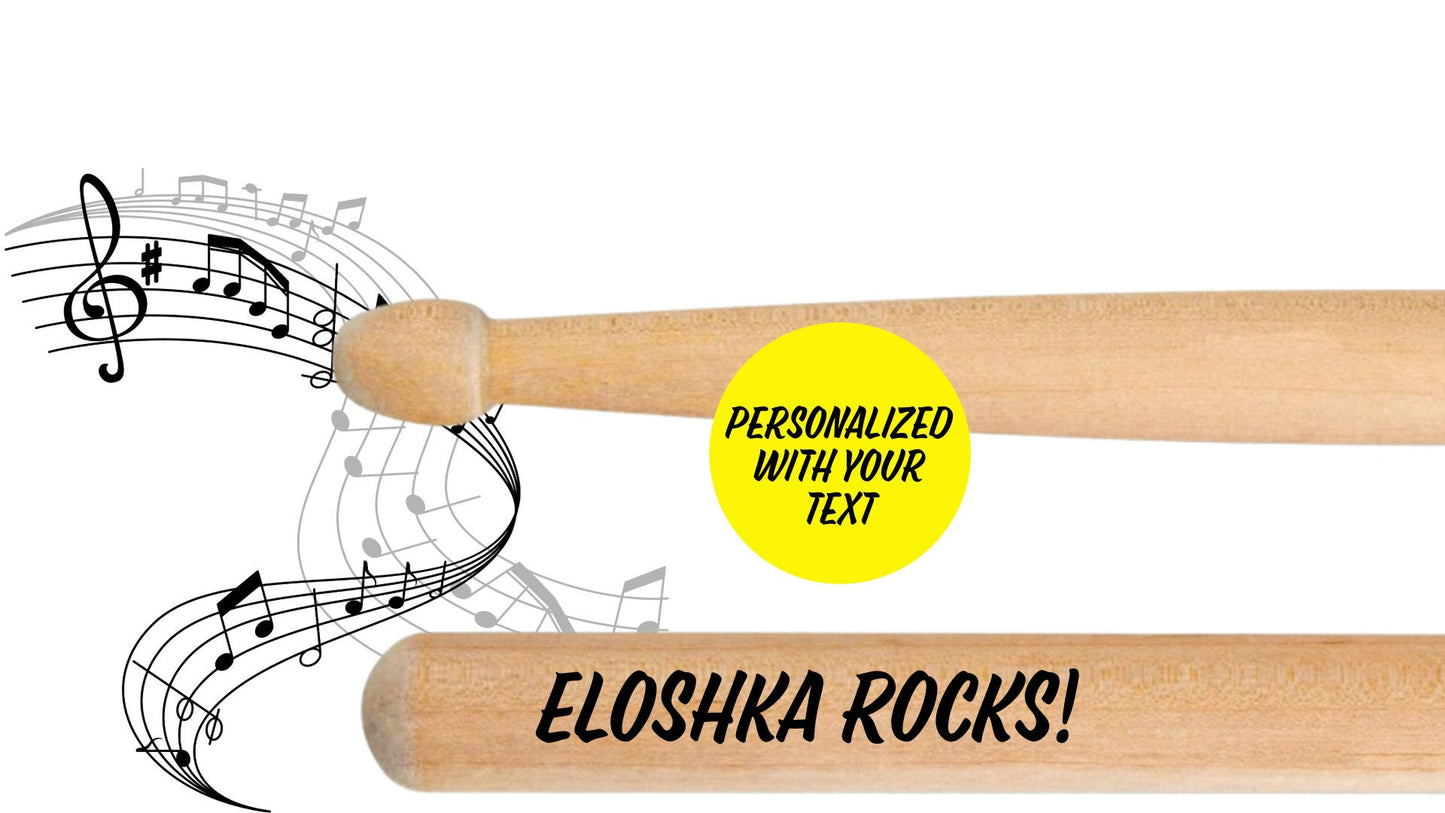 Personalized Rock On Drumsticks, Custom Engraved Drumstick Gift For Drummer, Marching Band Gift, Band Directors And Music Gift for Musicians