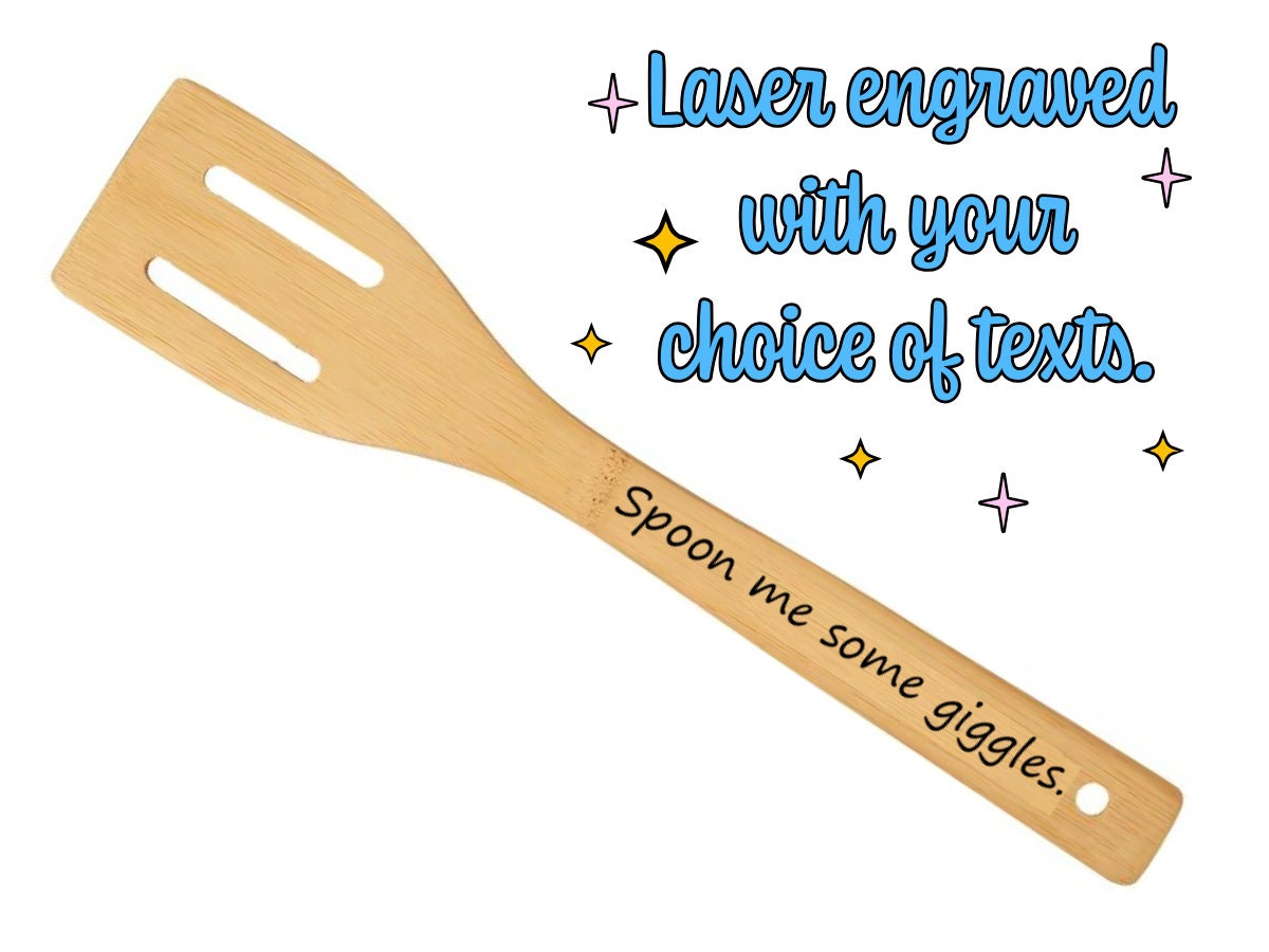 Personalized Gift Set With Wooden Spoon and Spatula For Mothers Day, Custom Wooden Spatula And Spoon With Love Message Personalized For Mom