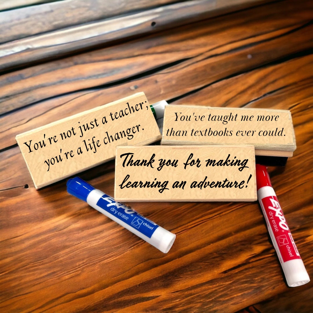Custom White Board Chalk Board Eraser For Teacher Appreciation Gift | Personalized Gift for Teachers | Thank You Teacher Appreciation Gift