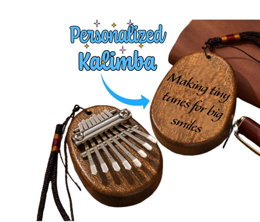 Personalized Mini Thumb Kalimba With 8 Keys, Custom Engraved Kalimba Piano, Personalized Musical Instrument Gift For Music Lover & Musicians